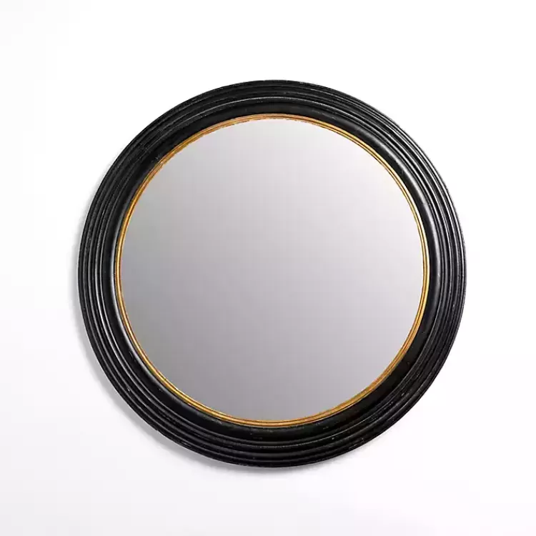 Round Bodiford Black and Gold Wall Mirror>Kirklands Home Discount