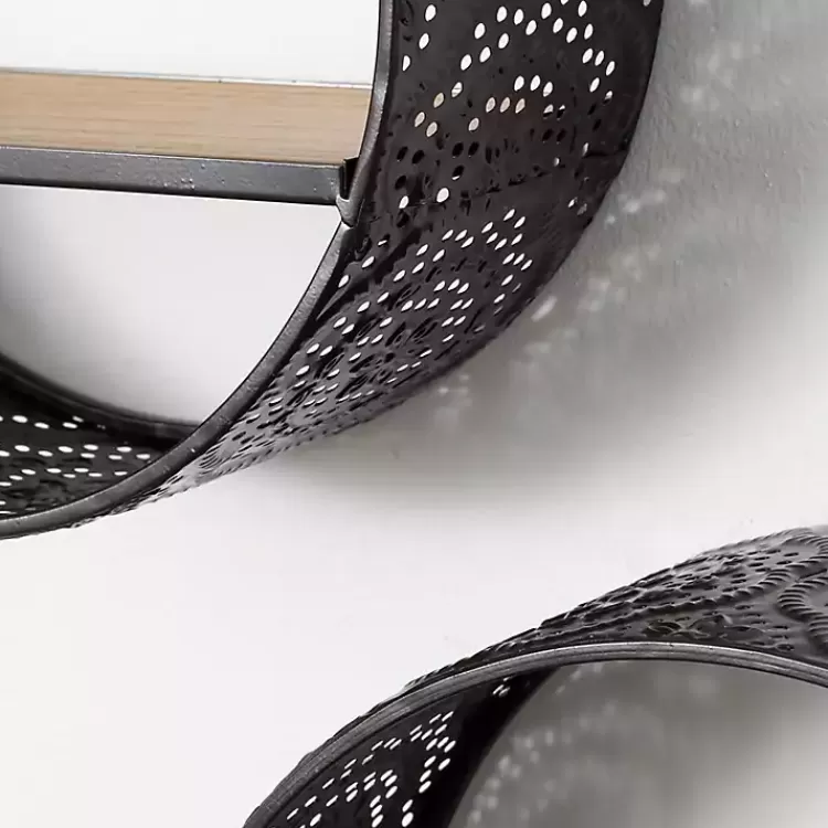 Round Boho Black Metal Wall Shelves, Set of 2>Kirklands Home Hot