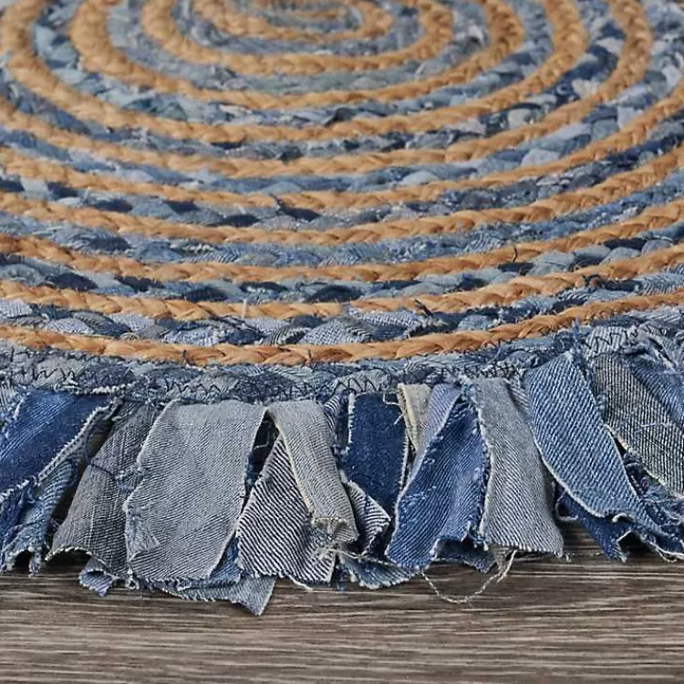round_braided_jute_and_denim_swirl_area_rug_x_3.webp Round Braided Jute and Denim Swirl Area Rug, 3x3>Kirklands Home Hot