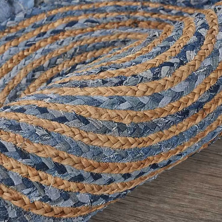 round_braided_jute_and_denim_swirl_area_rug_x_5.webp Round Braided Jute and Denim Swirl Area Rug, 3x3>Kirklands Home Hot