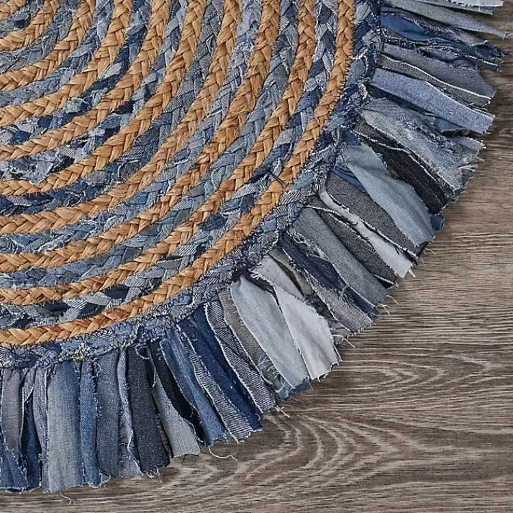 round_braided_jute_and_denim_swirl_area_rug_x_6.webp Round Braided Jute and Denim Swirl Area Rug, 3x3>Kirklands Home Hot
