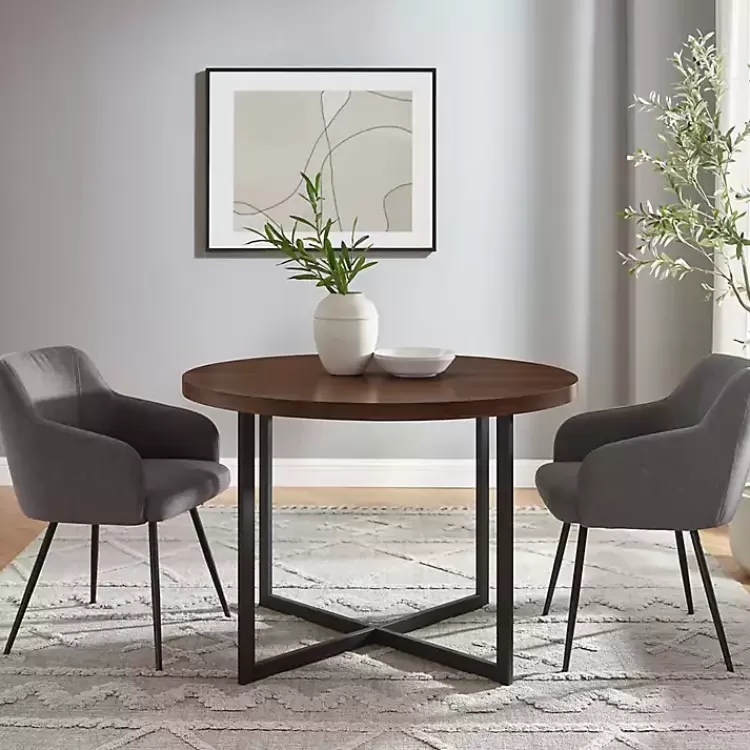 Round and Black X Base Dining Table>Kirklands Home Discount