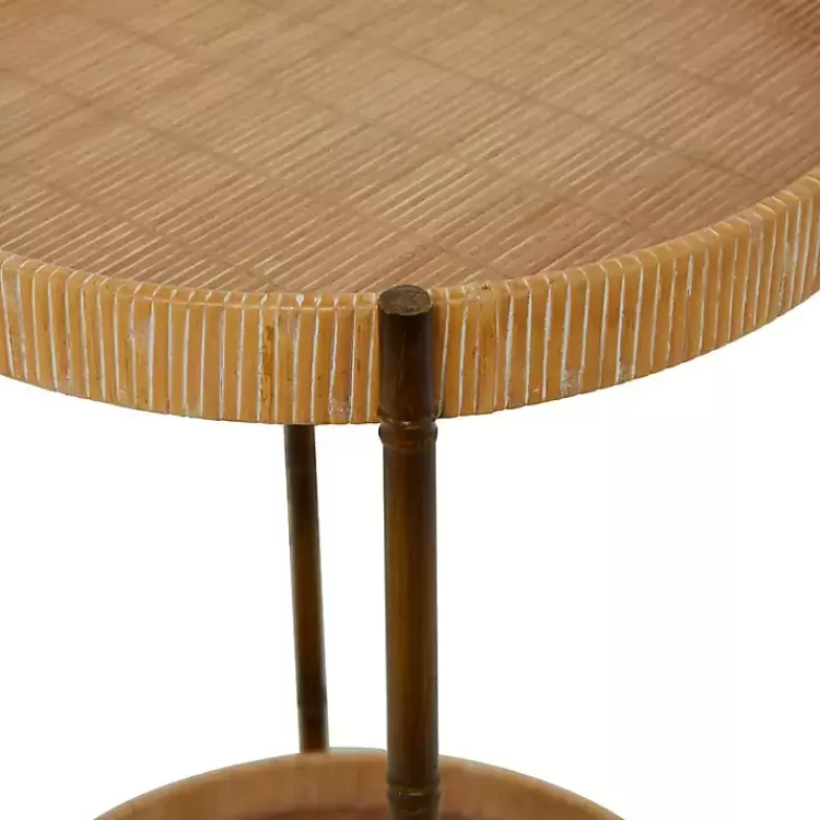 round_brown_rattan_tier_side_table_2.webp Round Rattan 2-Tier Side Table>Kirklands Home Fashion