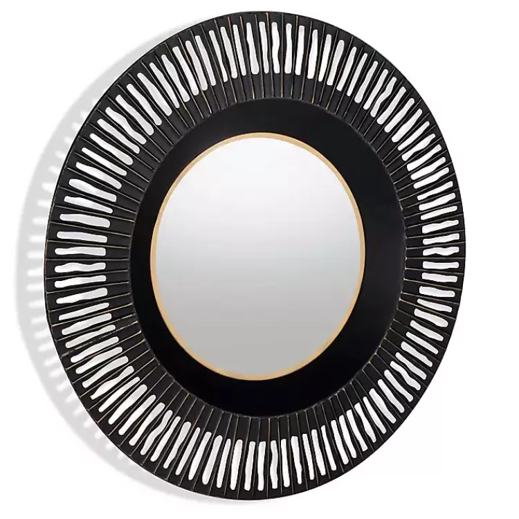 Round Cantara Black Metal Wall Mirror>Kirklands Home Hot