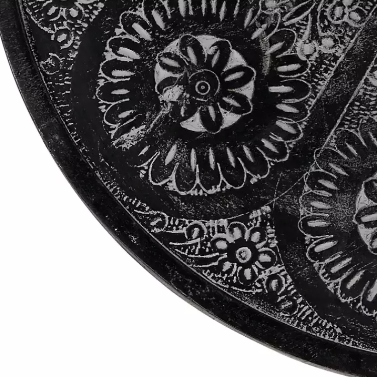 round_charcoal_floral_engraved_accent_table_4.webp Round Charcoal Floral Engraved Accent Table>Kirklands Home Fashion