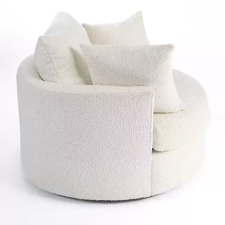 round_cream_boucle_swivel_accent_chair_2.webp Round Cream Boucle Swivel Accent Chair>Kirklands Home Fashion