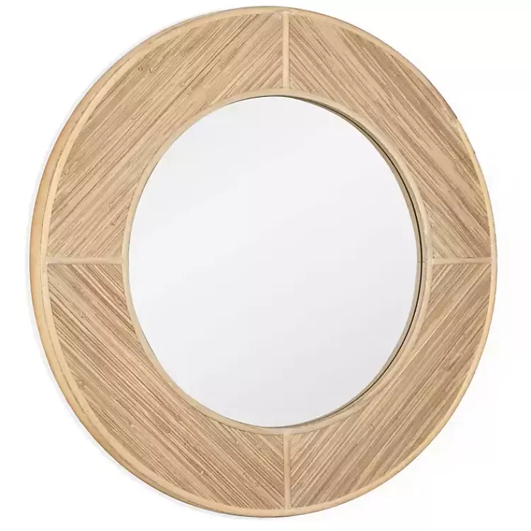 Round Elyas Natural Rattan Wall Mirror>Kirklands Home Flash Sale