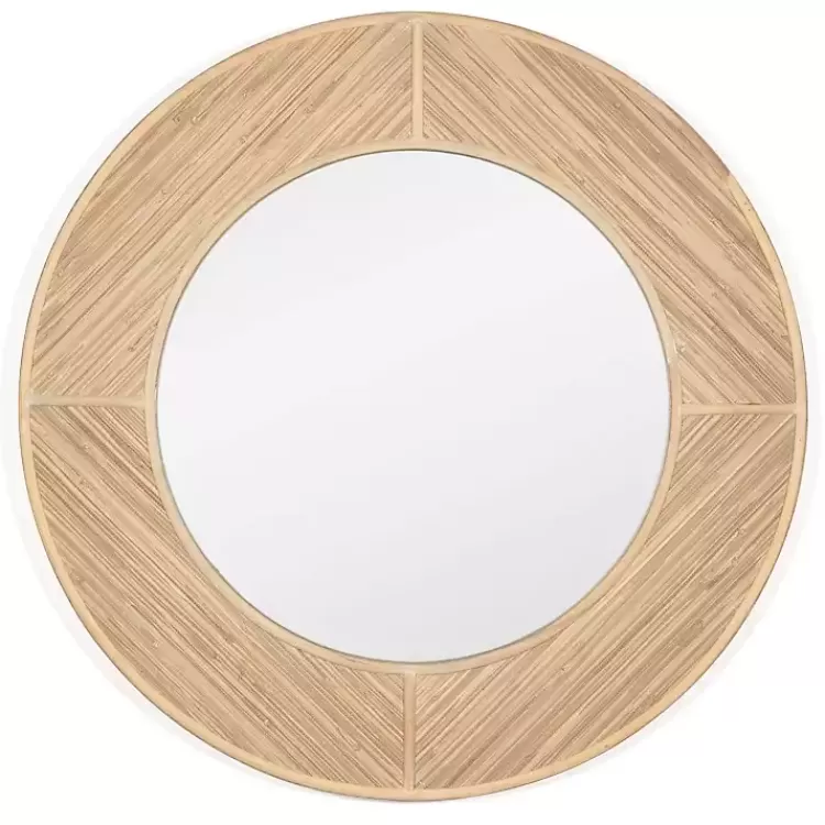 Round Elyas Natural Rattan Wall Mirror>Kirklands Home Flash Sale