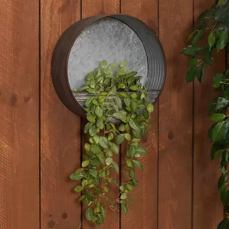 Round Galvanized Metal Hanging Planter>Kirklands Home Best Sale