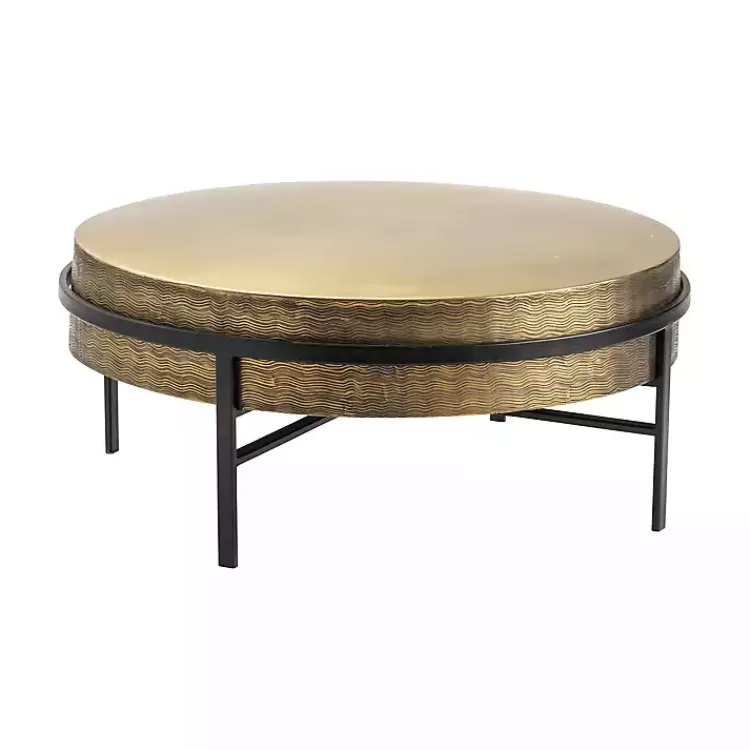 Round Hammered Metal Coffee Table>Kirklands Home Flash Sale