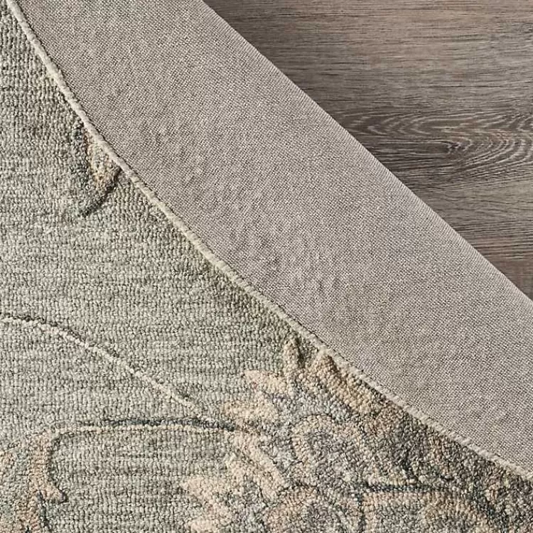 round_gray_and_blue_botanical_area_rug_x_5.webp Round Gray and Botanical Area Rug, 4x4>Kirklands Home Hot
