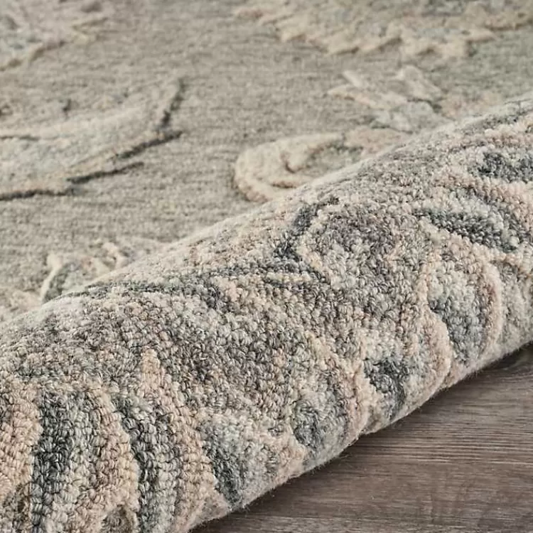round_gray_and_blue_botanical_area_rug_x_6.webp Round Gray and Botanical Area Rug, 4x4>Kirklands Home Hot
