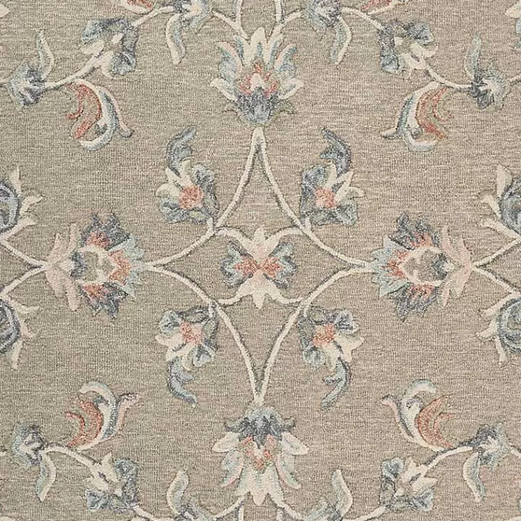 round_gray_traditional_floral_area_rug_x_3.webp Round Traditional Floral Area Rug, 4x4>Kirklands Home Discount
