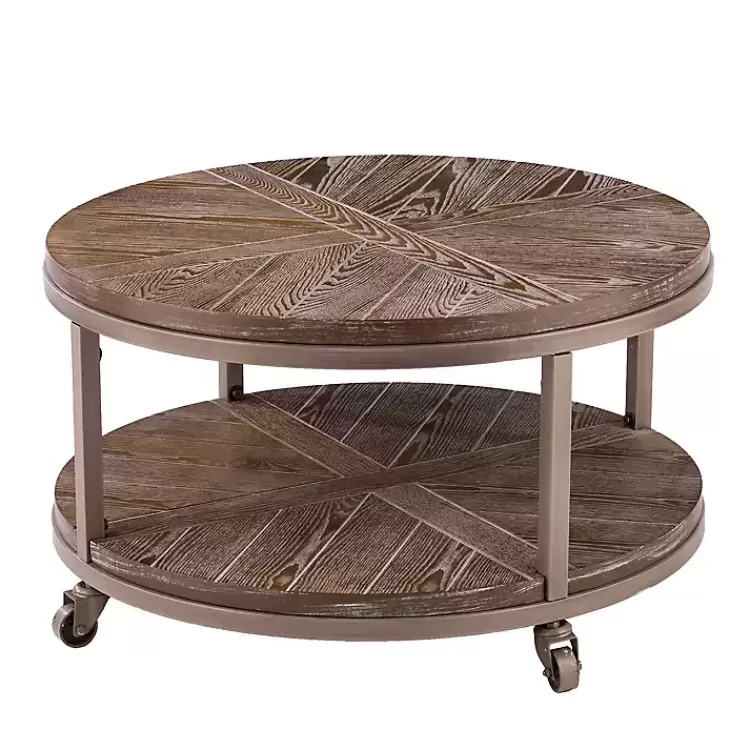 Round Kona Rolling Coffee Table>Kirklands Home Cheap