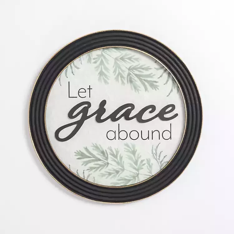 Round Let Grace Abound Wall Plaque>Kirklands Home Clearance