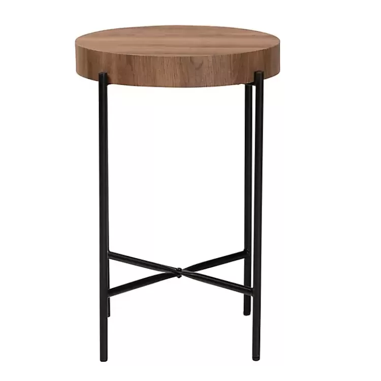 Round Light Wood X Base Accent Table>Kirklands Home Hot
