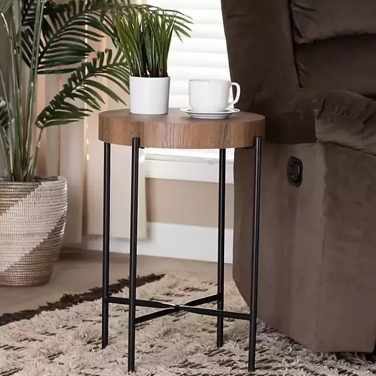 round_light_brown_wood_x_base_accent_table_4.webp Round Light Wood X Base Accent Table>Kirklands Home Hot