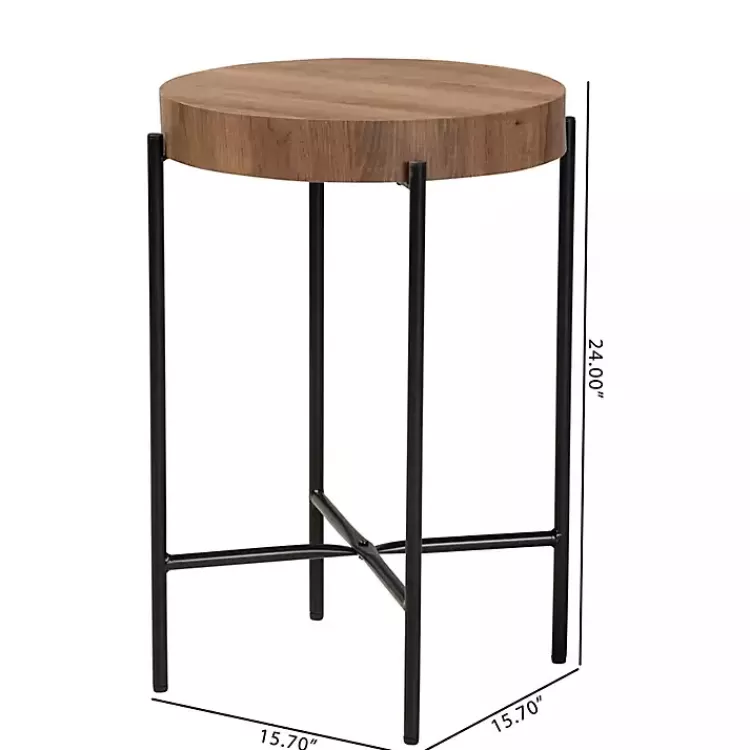 round_light_brown_wood_x_base_accent_table_6.webp Round Light Wood X Base Accent Table>Kirklands Home Hot
