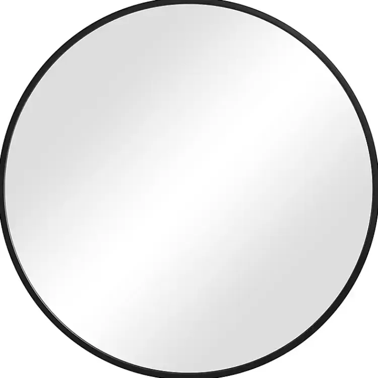 Round Matte Black Thin Frame Mirror>Kirklands Home Outlet