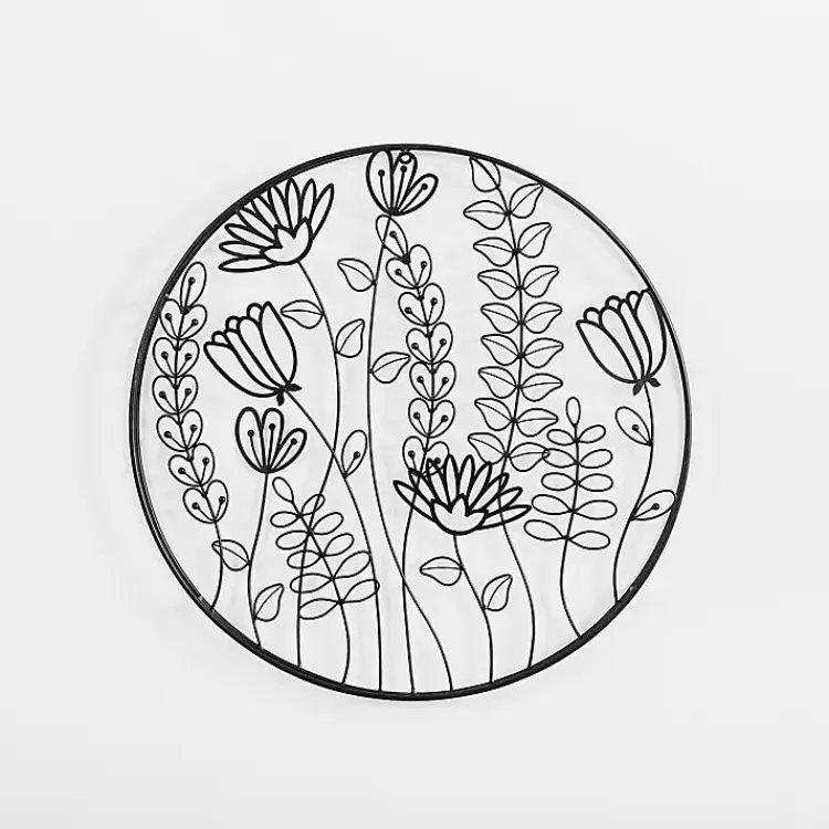 Round Metal Floral Cutout Wall Plaque>Kirklands Home Outlet