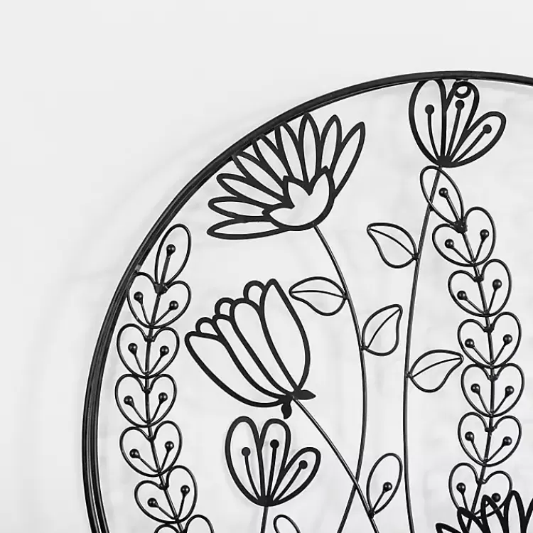 Round Metal Floral Cutout Wall Plaque>Kirklands Home Outlet
