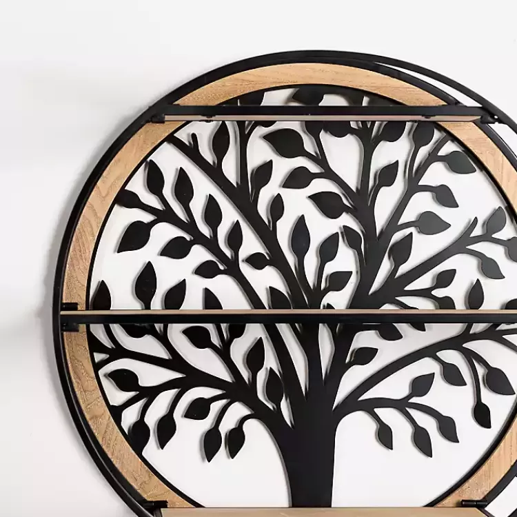 Round Metal Tree 3-Tier Wall Shelf>Kirklands Home Best Sale