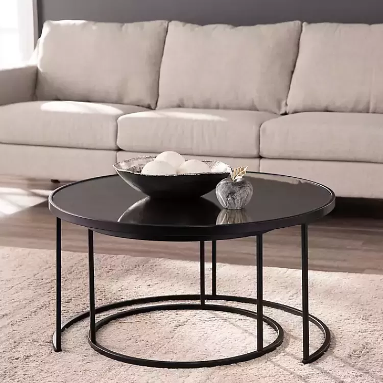 Round Mirrored Nesting Tables, Set of 2>Kirklands Home Fashion