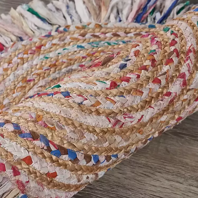 Round Multicolor Braided Jute Area Rug, 3x3>Kirklands Home Clearance