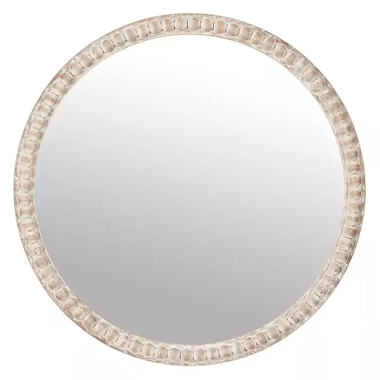 Round Natural Beaded Wall Mirror>Kirklands Home Cheap