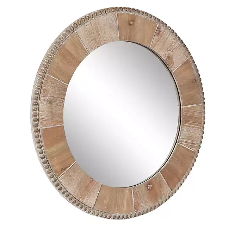 Round Natural Calona Wood Wall Mirror>Kirklands Home Store