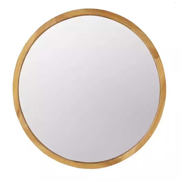 Round Natural Light Wood Wall Mirror>Kirklands Home Flash Sale