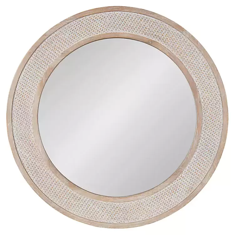 Round Natural Rattan Wall Mirror>Kirklands Home Outlet