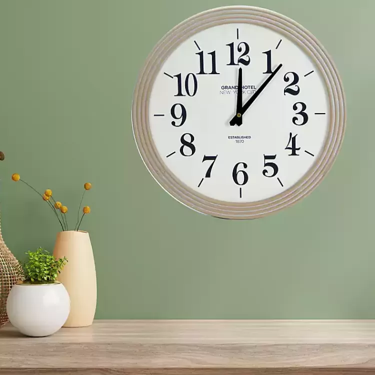 Round Natural Reed Frame Wall Clock>Kirklands Home New