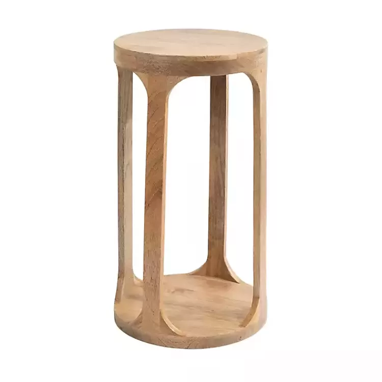 Round Natural Wood Dani Accent Table>Kirklands Home Best Sale