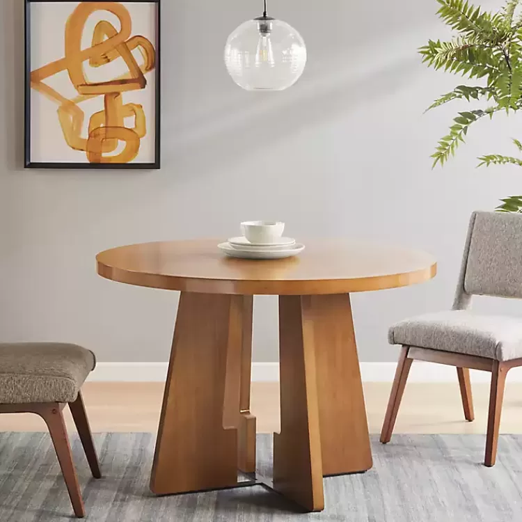 Round Pecan Wood Kenny Dining Table>Kirklands Home Best Sale