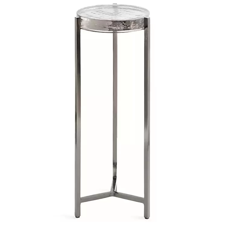 Round Pewter Aguilar Accent Table>Kirklands Home Clearance