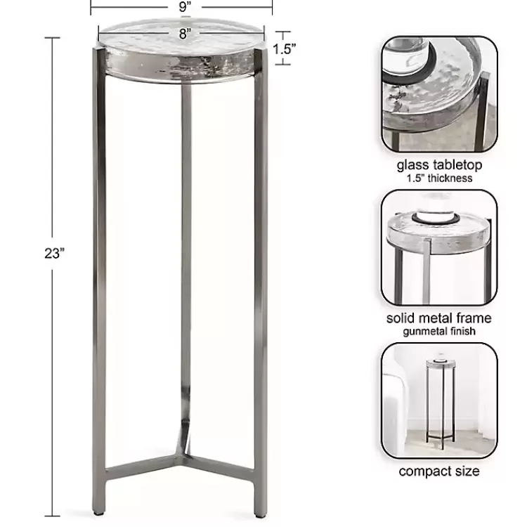 Round Pewter Aguilar Accent Table>Kirklands Home Clearance