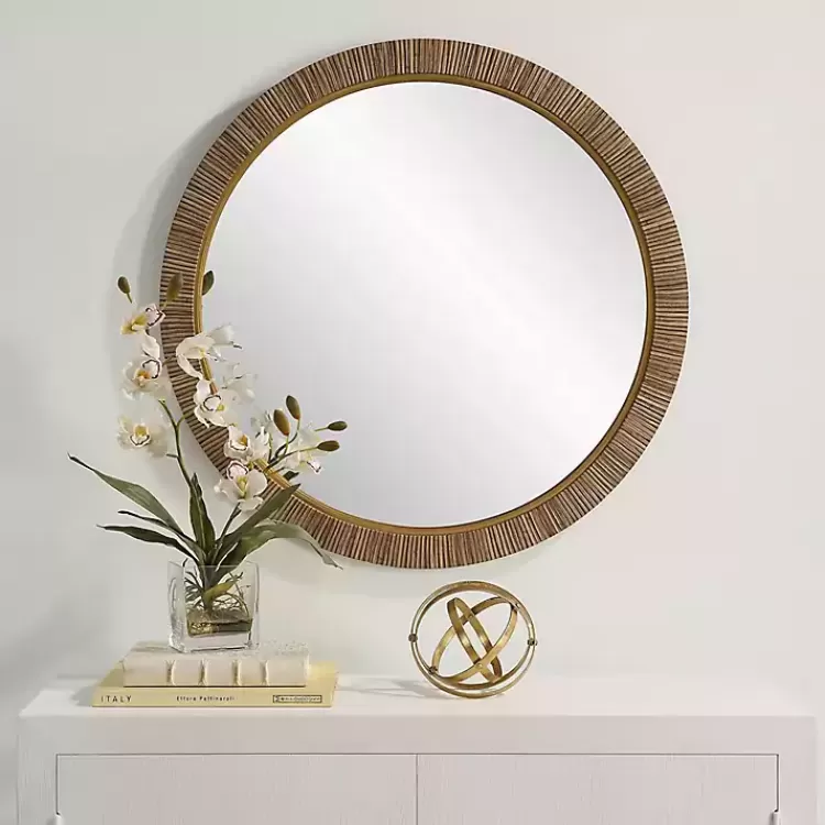 Round Rattan Wall Mirror>Kirklands Home Cheap