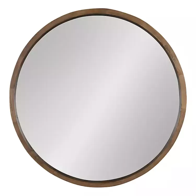 Round Rustic Wood Hutton Mirror>Kirklands Home Sale