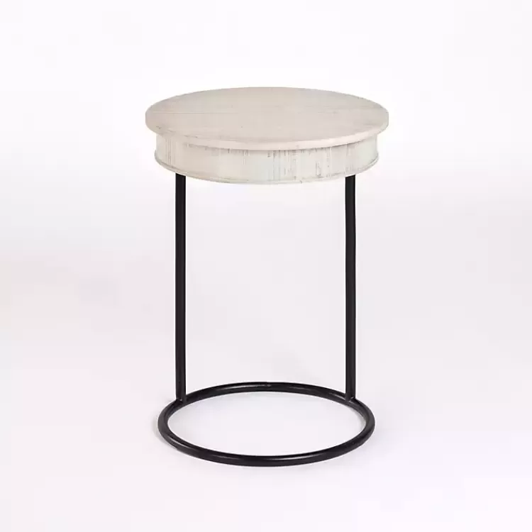 Round Savannah Wood and Metal C-Table>Kirklands Home Best