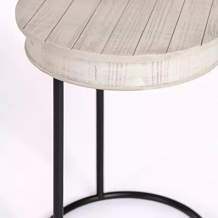 Round Savannah Wood and Metal C-Table>Kirklands Home Best