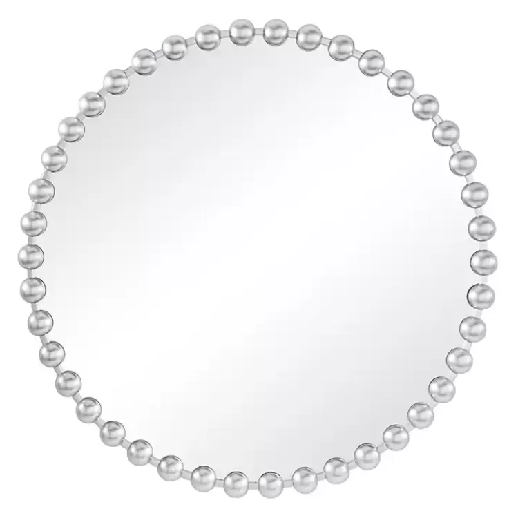 Round Silver Beaded Wall Mirror>Kirklands Home Shop