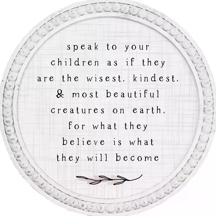 Round Speak to Children Wall Plaque>Kirklands Home Flash Sale