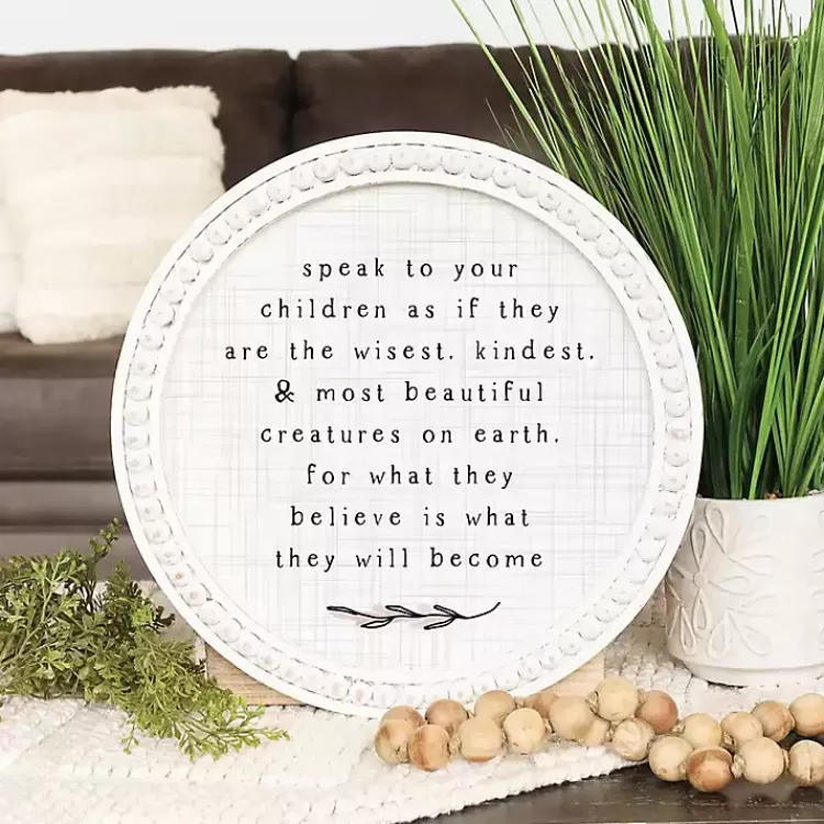 Round Speak to Children Wall Plaque>Kirklands Home Flash Sale