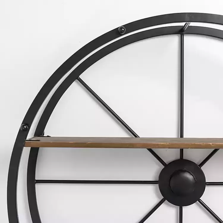 Round Wagon Wheel Wall Shelf>Kirklands Home Hot