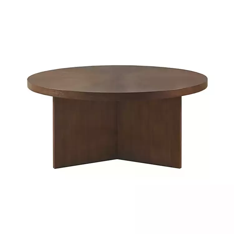 Round Walnut Wood Starburst Coffee Table>Kirklands Home Fashion