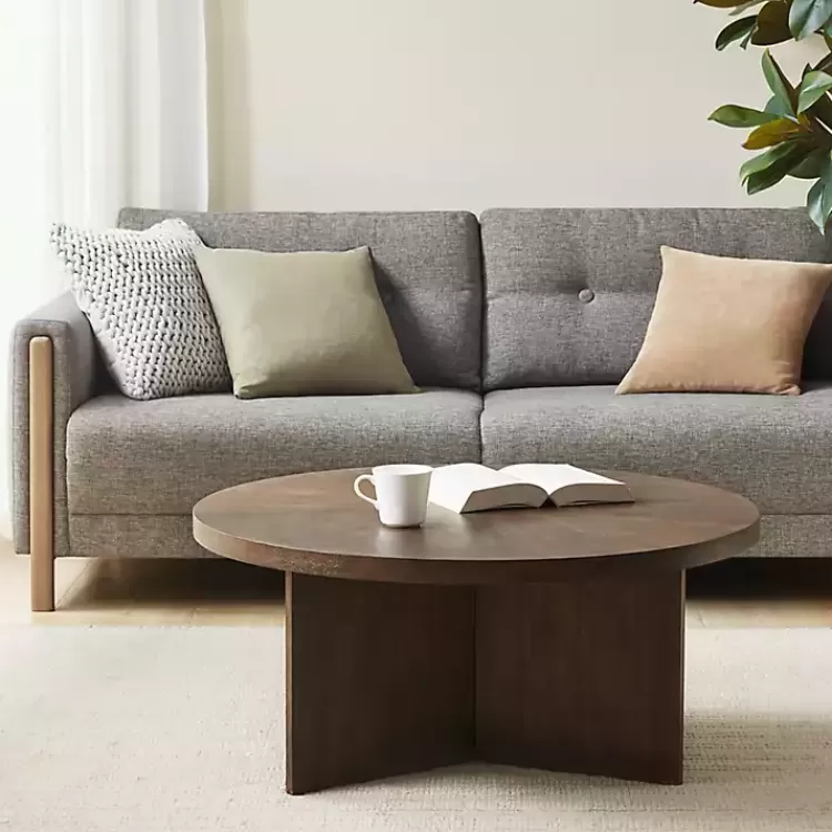 Round Walnut Wood Starburst Coffee Table>Kirklands Home Fashion