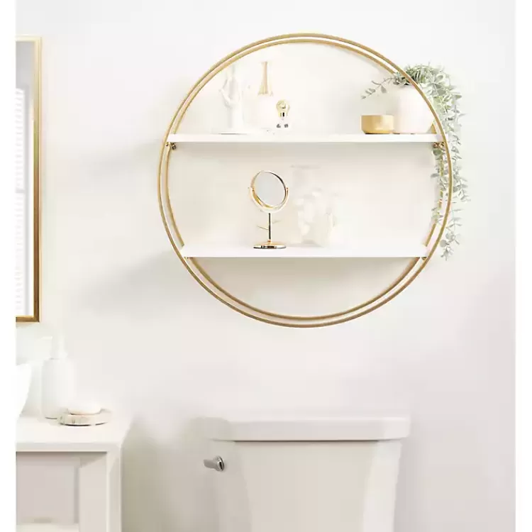 round_white_wood_sequoia_wall_shelf_5.webp Round White Wood Sequoia Wall Shelf>Kirklands Home Clearance