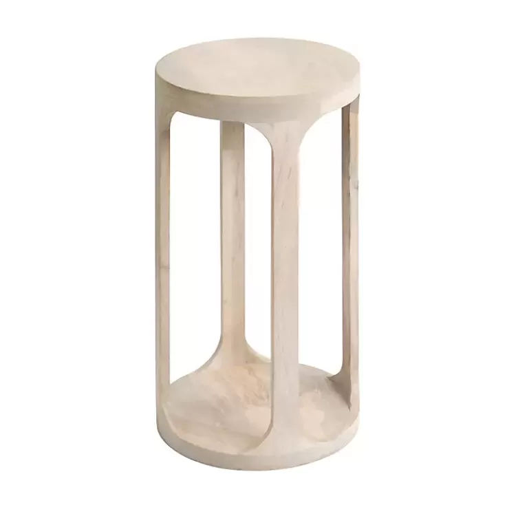 Round washed Wood Dani Accent Table>Kirklands Home New