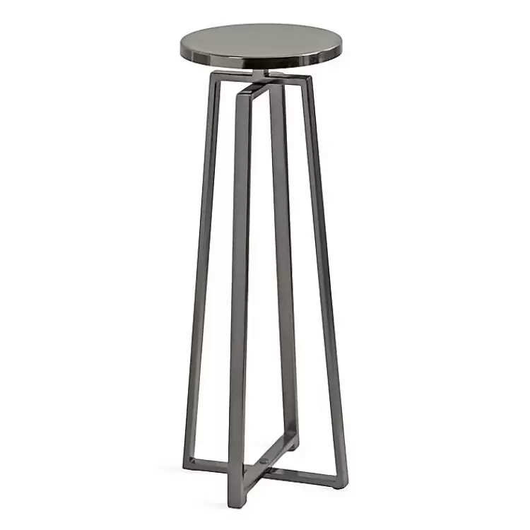 Round Zia Pewter Metal Accent Table>Kirklands Home Fashion